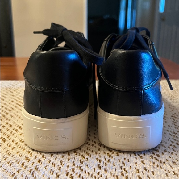 Black Faux Leather Platform Sneakers - Picture 5 of 10